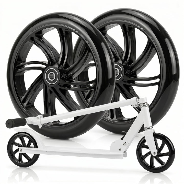 2 Stück 200mm*40mm Scooter Rollen mit ABEC-9 Lager, Anti-Rutsch Roller Räder, Cityroller Reifen Ersa