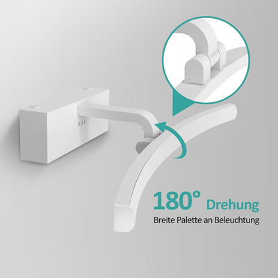 EMKE LED Spiegelleuchte Spiegellampen für das Bad Spiegelleuchte Badezimmer 40cm, 180° Drehbar Wandl