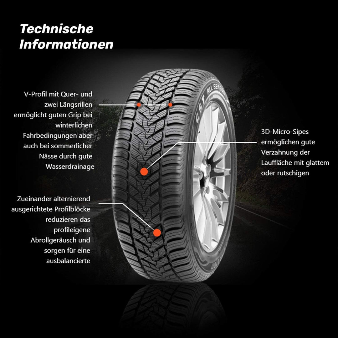 CST Ganzjahresreifen, 155/70 R 13, 75T, ACP1 155/70R13 75T - M+S/3PMSF, 155/70R13 75T - M+S/3PMSF