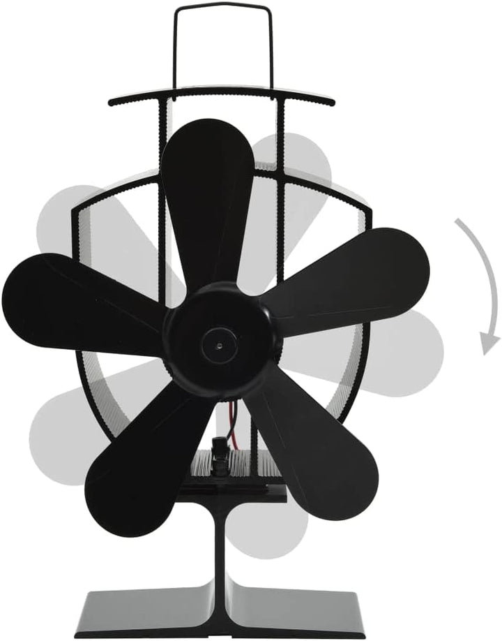 vidaXL Wärmebetriebener Kaminventilator 5 Blätter mit feuerfesten Drähten Stromlos Kaminofen Ventila