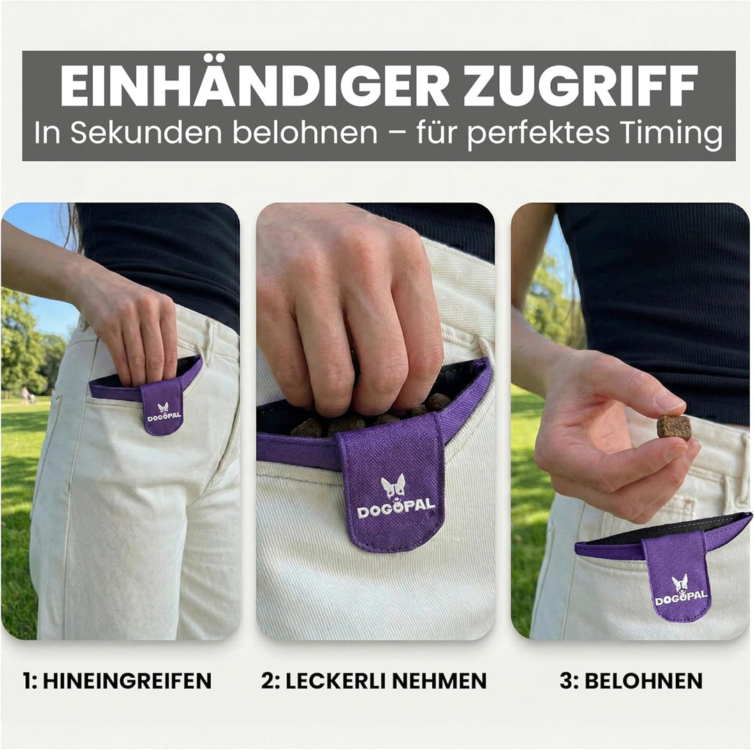 DOGOPAL Leckerlitasche für Hunde mit Magnetverschluss, kompakter Leckerlibeutel für Hundetraining, s