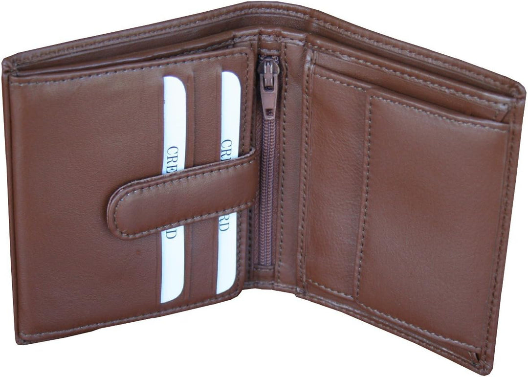 LINDENMANN Portemonnaie Herren Leder/Geldbeutel Herren, Rindleder matt, hoch, cognac
