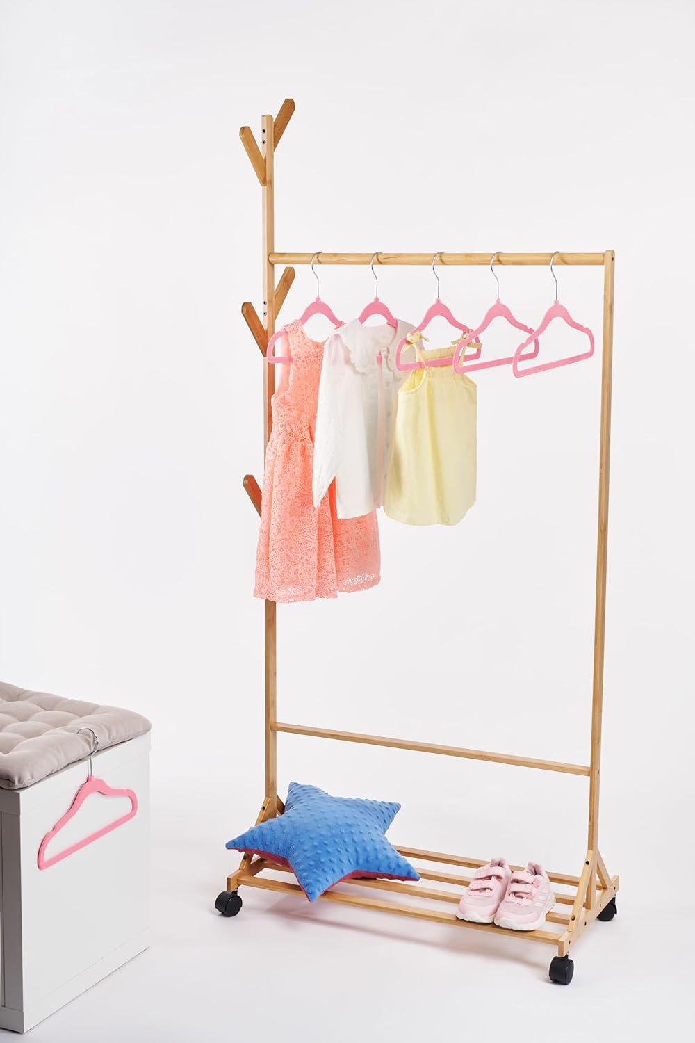 OGIVO Kleiderbügel Kinder Samt– 50er Set – Kinder Bügel aus Samt 30 cm – Samtkleiderbügel 360° drehb