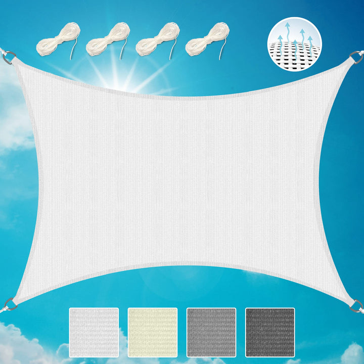 Sol Royal Sonnensegel rechteckig 3x4m Wasserdurchlässig HDPE Atmungsaktiver Balkon Terrasse Segeltuc