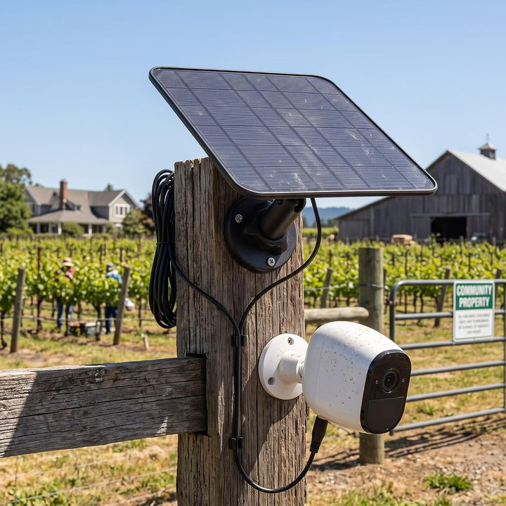 12 W Solarpanel Ladegerät, Netzteil für Arlo Pro 3 Pro 4 Ultra 2 Go 2, 9,8 Fuss/3 M IP65 Wasserdicht