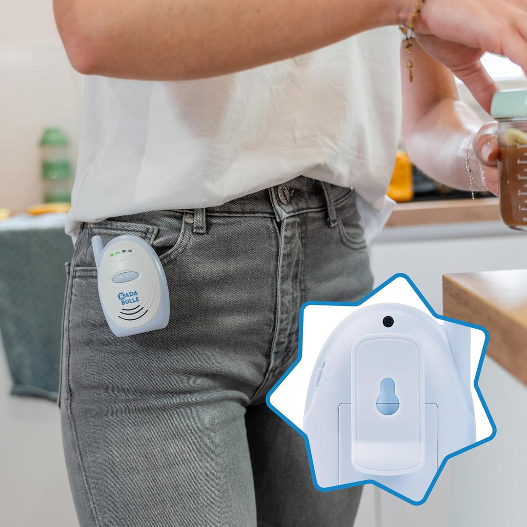 Badabulle Audio-Babyphone 300m Reichweite - akustischer und visueller Alarm - Batterie- oder Netzbet