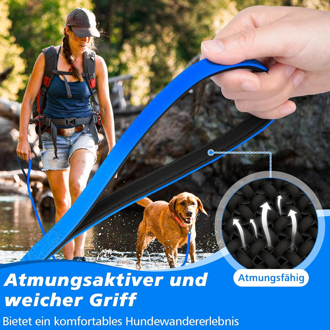 X XBEN Wasserfest Schleppleine für Hunde,3M 5M 10M 15M 20M 30M Gummierte Schleppleine mit Abschliess