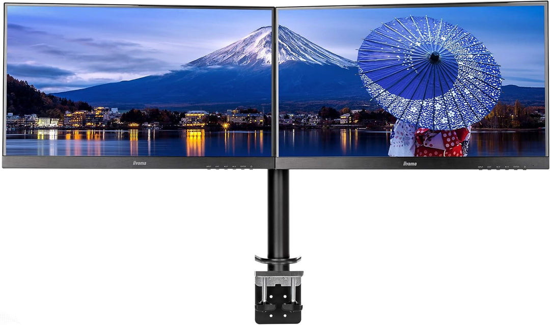 iiyama DS1002C-B1 Dual Screen Desk Mounting Arm - Black