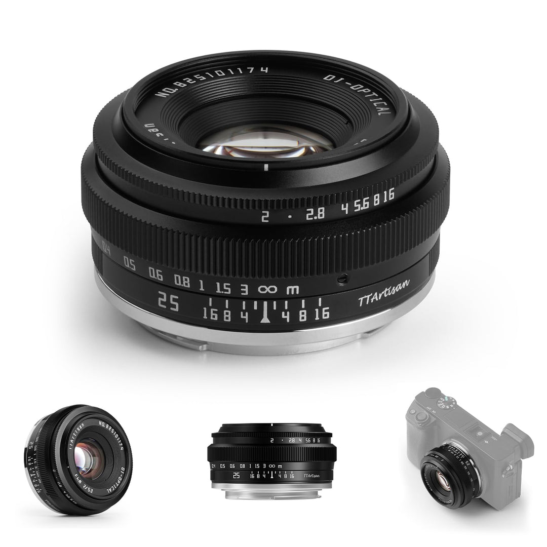 TTARTISAN 25mm F2 Kameraobjektiv Camera Lense für Sony E-Mount APS-C Manuelles Tragbares Pancake-Obj