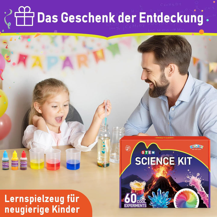 BenBen 60+ Experimente für Kinder ab 6 7 8 9 10, Wissenschaft Experimentierkasten für Kinder, STEM S