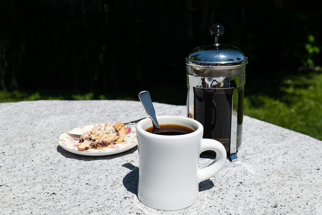 Culver 284 ml grosse Keramik Kaffeebecher im Retro-Stil, schwere Restaurant-Tasse, 2-Finger-C-Griff