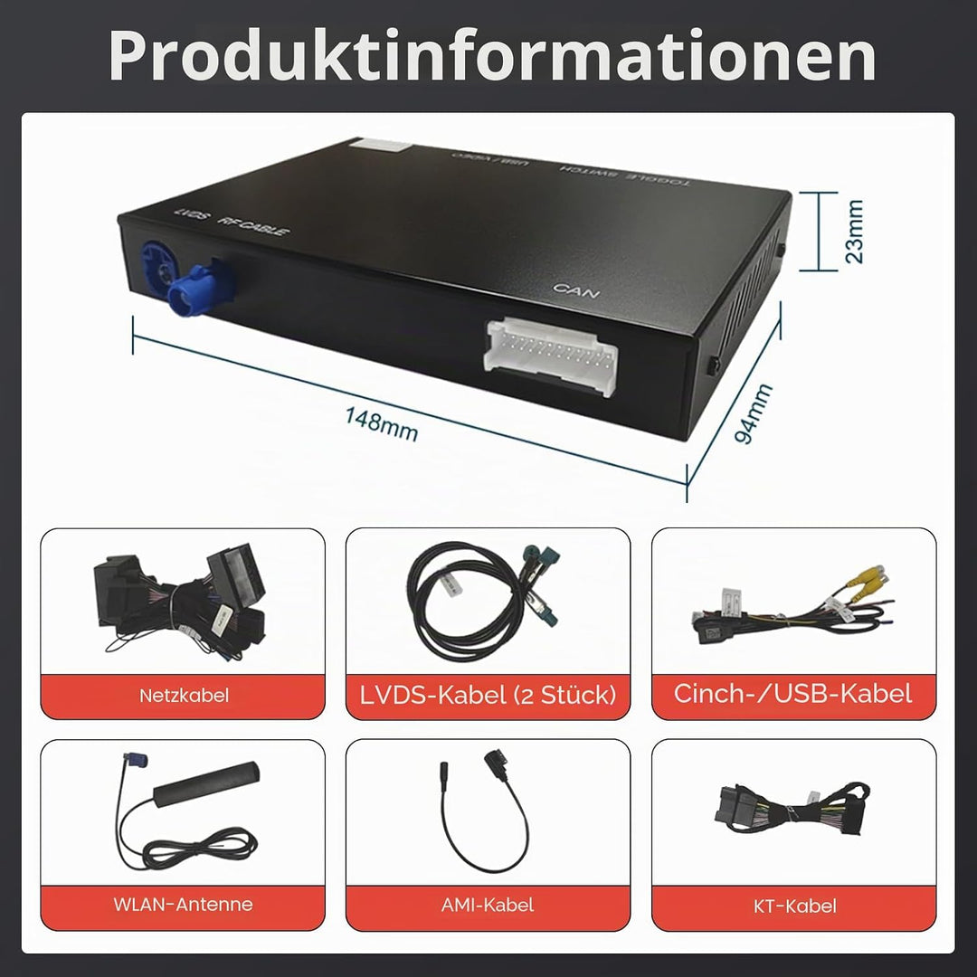Road Top Wireless CarPlay Interface für Audi A1 RMC 2013-2018 | CarPlay Modul, Unterstützung für App