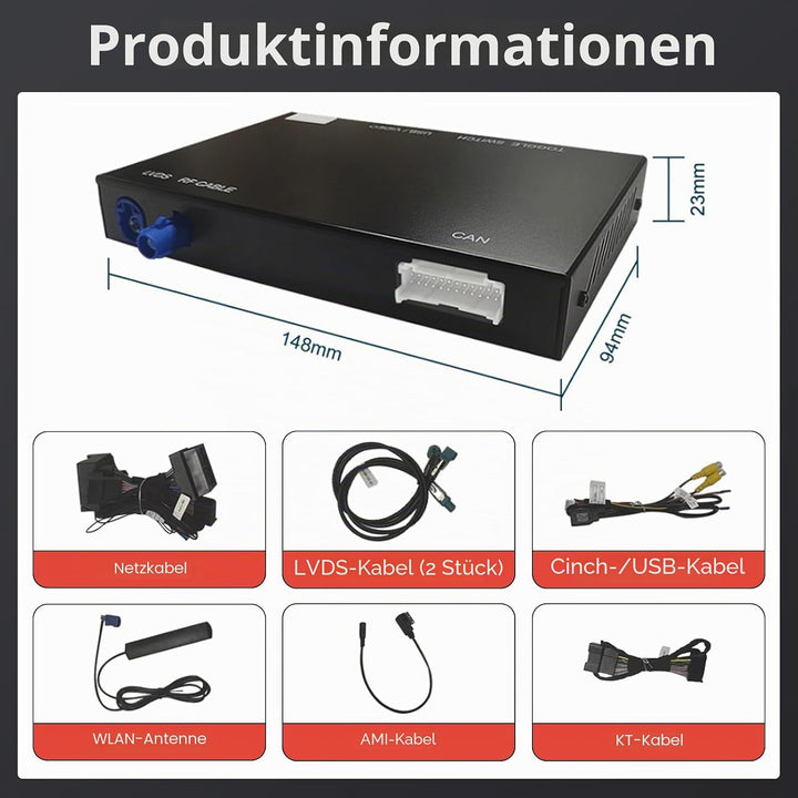Road Top Wireless CarPlay Interface für Audi A1 RMC 2013-2018 | CarPlay Modul, Unterstützung für App