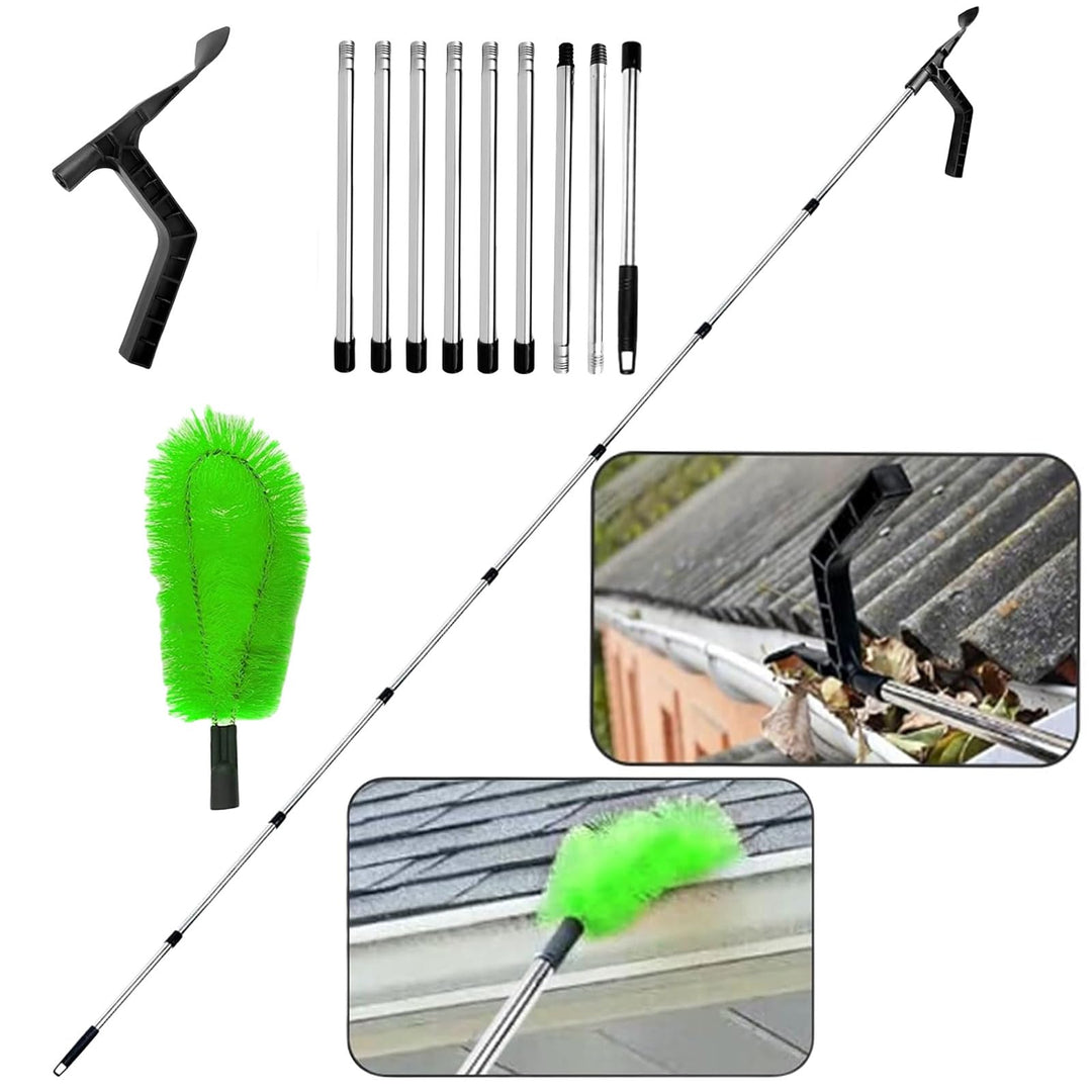 Dachrinnenreinigungswerkzeuge mit Dachrinnenbürste und Reinigungslöffel Schaufel 2 in 1 Dachrinnenre