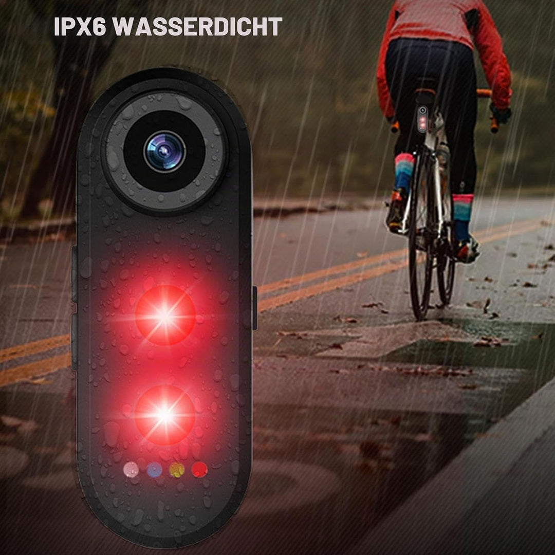 Bike Rückblick Kamera mit Rücklicht, 1080p Fahrradvideocorder mit 5000 mAh wiederaufladbarem Akku fü