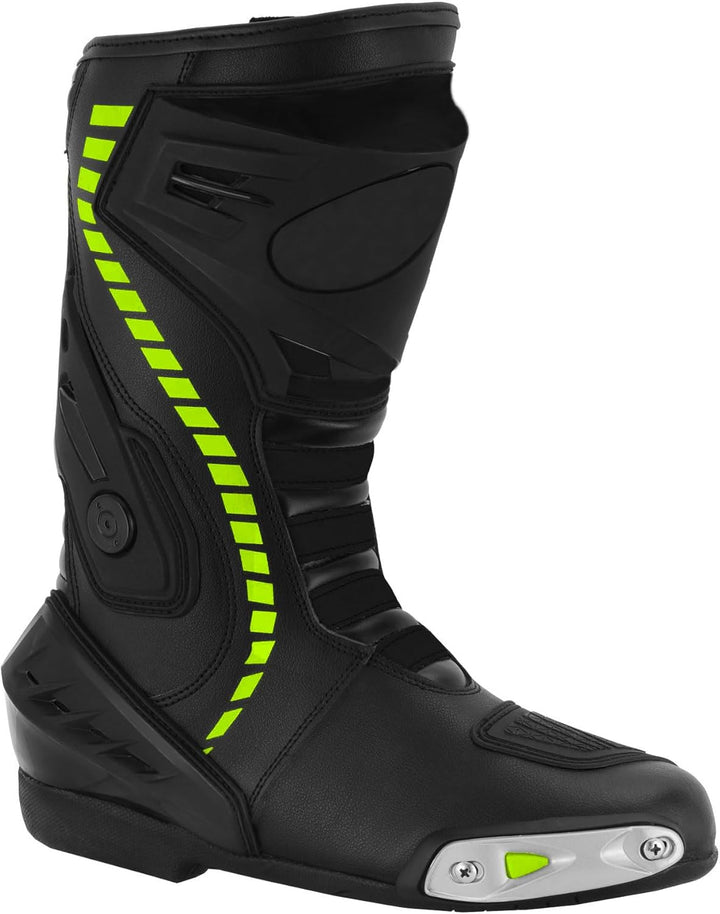 Vaster Moto Motorradschuhe für Herren, Rennstiefel aus Leder, wasserdicht, knöchellang, rutschfeste