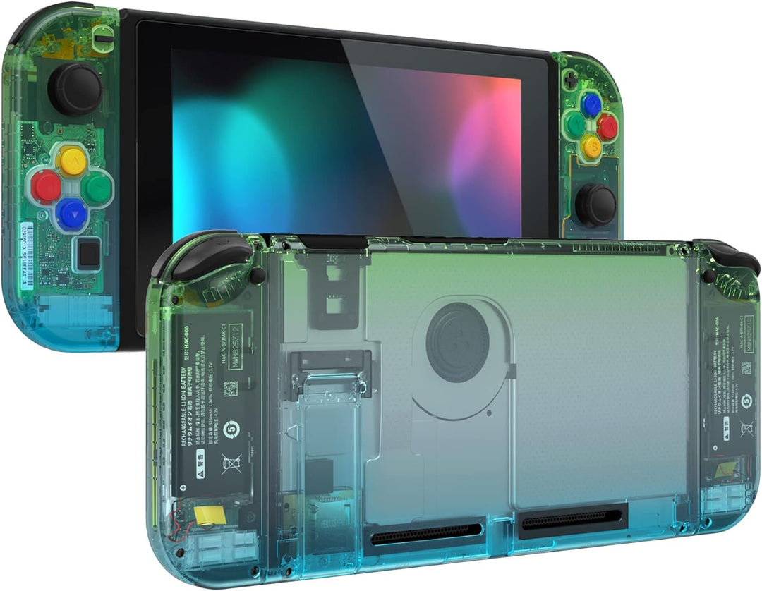eXtremeRate Hülle Case für Nintendo Switch Joycon/Konsole, Rückgehäuse&Kickstand für Switch Console,