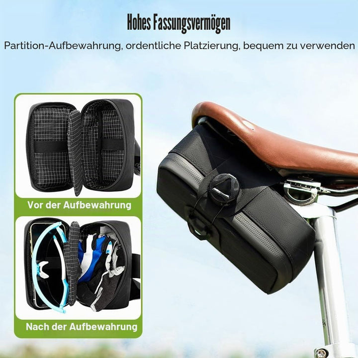 DONGKER Bike Bag, 0.8L Fahrrad Satteltasche mit Capture-System, Wasserdichter Fahrradsitz Tasche für