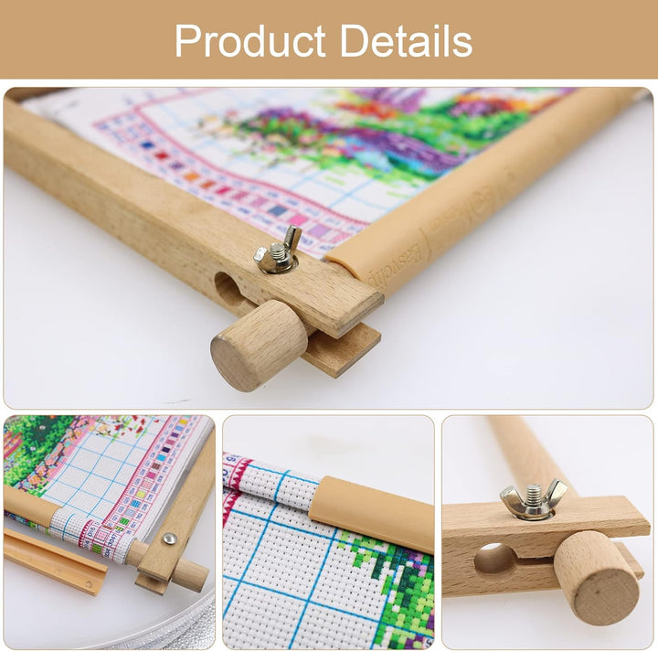 Stickrahmen Eckig, Stickcliprahmen, Quadratische Stickrahmen aus Holz, Frame Clip on Q Snap Cross St