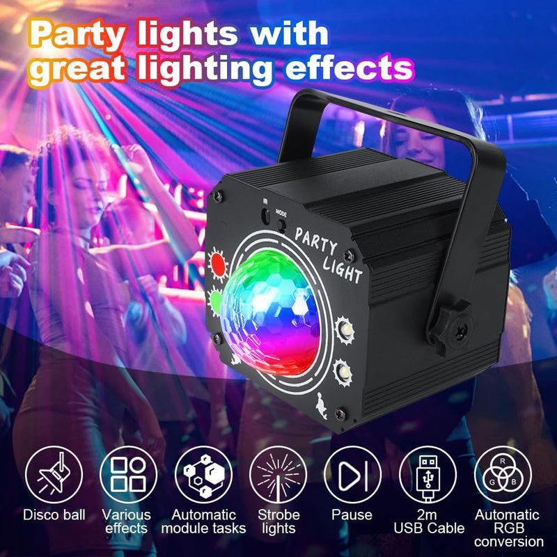 URAQT Discokugel, Discolicht Partylicht mit Fernbedienung 60 Modi LED Musikgesteuert Discolicht Disk