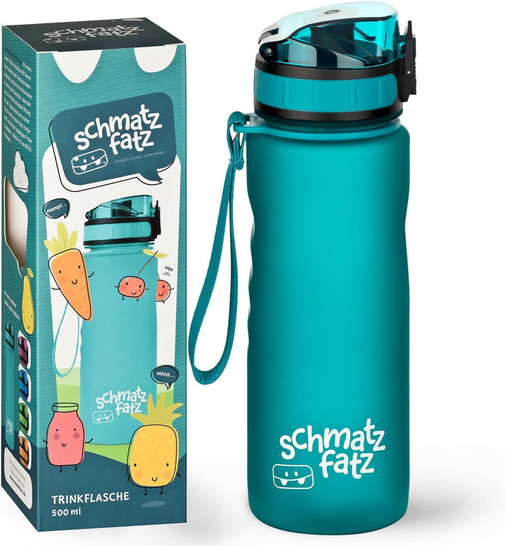 schmatzfatz Trinkflasche Kinder Auslaufsicher 0,5L, Sport Trinkflasche Schule zum Wandern & Fitnesss