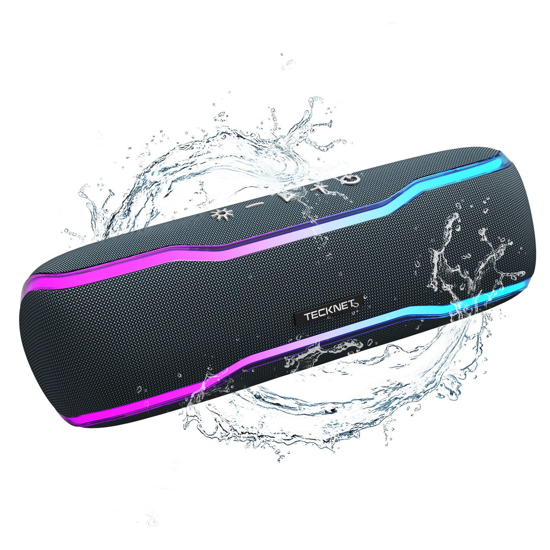 TECKNET Bluetooth Lautsprecher mit Licht, IPX7 Musikbox Kabellos Bluetooth 5,3 Speaker mit Wasserdic