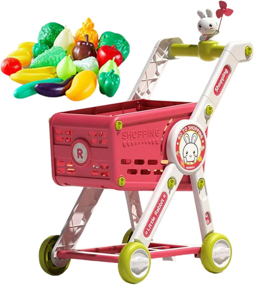 Spiel-Einkaufswagen Interaktives Rollenspiel mit Lernspielküche | Spielzeug-Einkaufswagen Trolley Ro