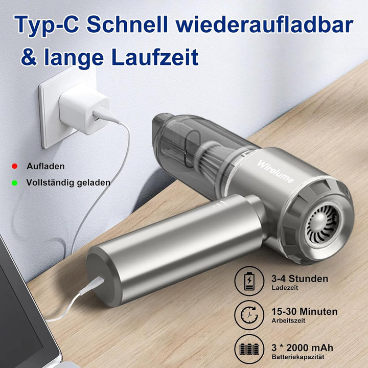 Handstaubsauger akku Auto kabellos 4 in 1 autostaubsauger Mini Staubsauger 22,000 Pa Starke Zyklon-S