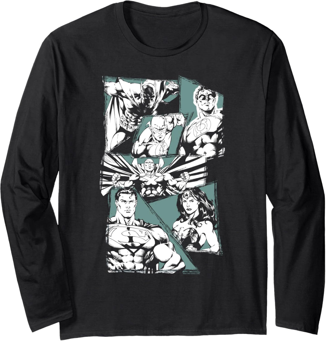 Justice League A Mighty League Langarmshirt