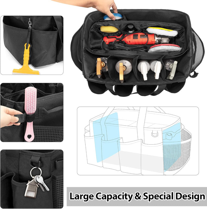 Grosse Auto Pflege Tasche mit Polier Trage Tasche, mit Grosser Kapazität & Tragbare Griffe, Autoo Re