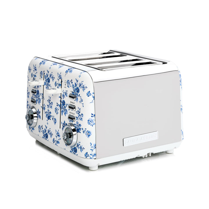 VQ Laura Ashley 4-Scheiben-Toaster Mit Einstellbaren Heiz-, Auftau- Und Aufwärmmodi - Edelstahl Vint