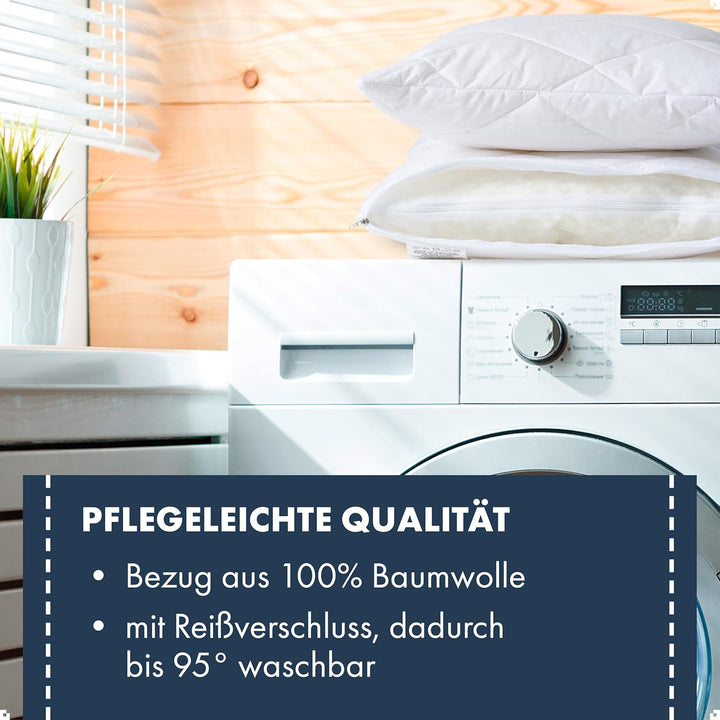 Moon - Seitenschläferkissen mit Viscoschaum Flocken - extra fest mit 1500g - mit Memory-Effekt - 95°