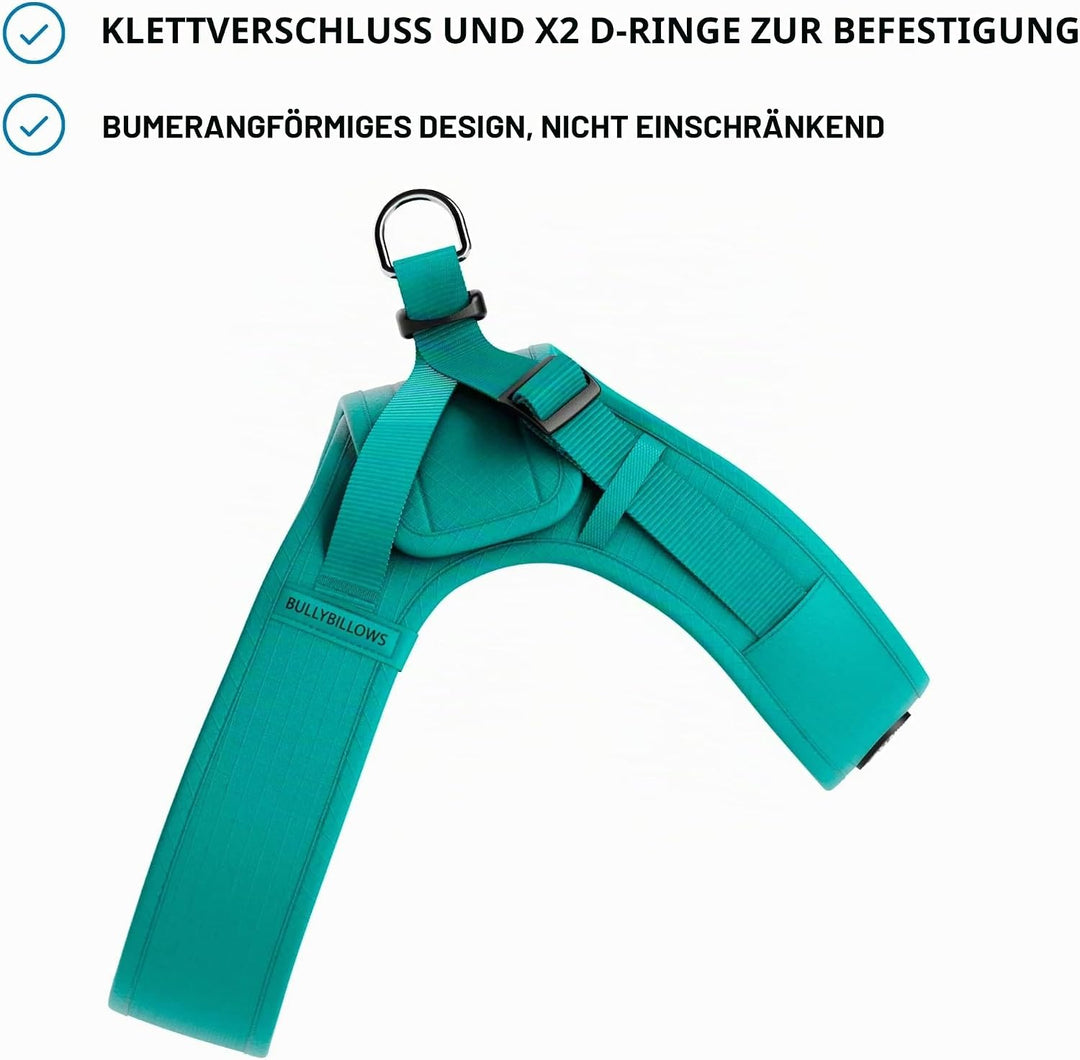 BullyBillows Boomerang Hundegeschirr leicht und Nicht einschränkend Einfach anzulegen und abzunehmen