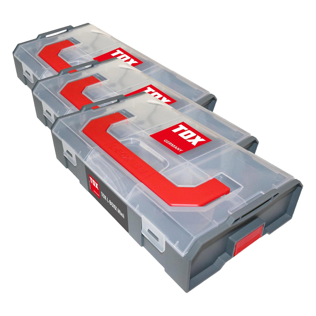 TOX L-BOXX Mini, effektiv, kompakte, übersichtliche Sortierbox für Schrauben + Dübel, individuell an