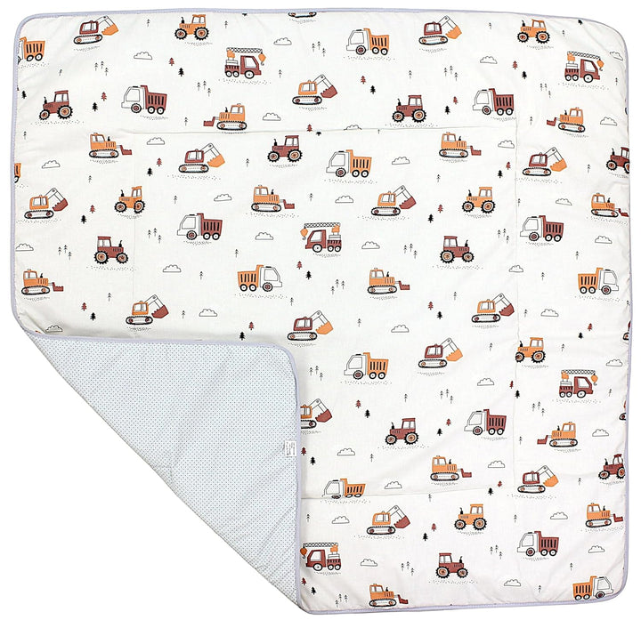Krabbeldecke für Baby 120x120 cm - Gepolsterte Spieldecke Baby Baumwolle, XXL, OEKO-TEX, Weich & Hau