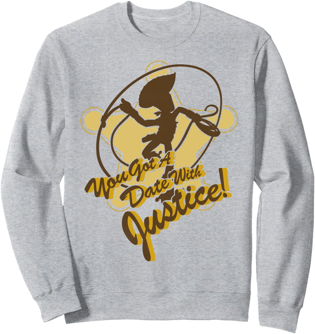 Disney Pixar Toy Story Woody Date With Justice Text Sweatshirt