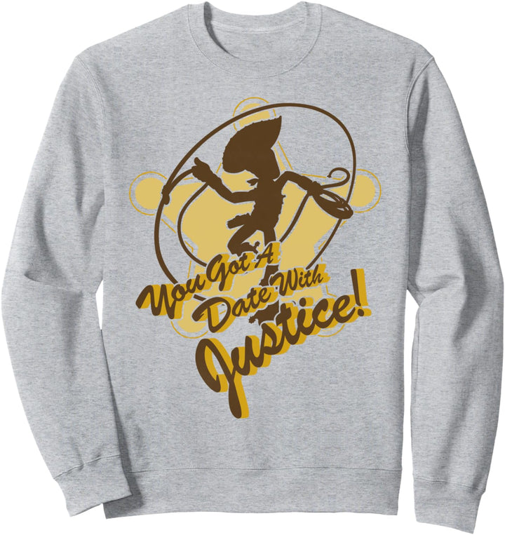 Disney Pixar Toy Story Woody Date With Justice Text Sweatshirt
