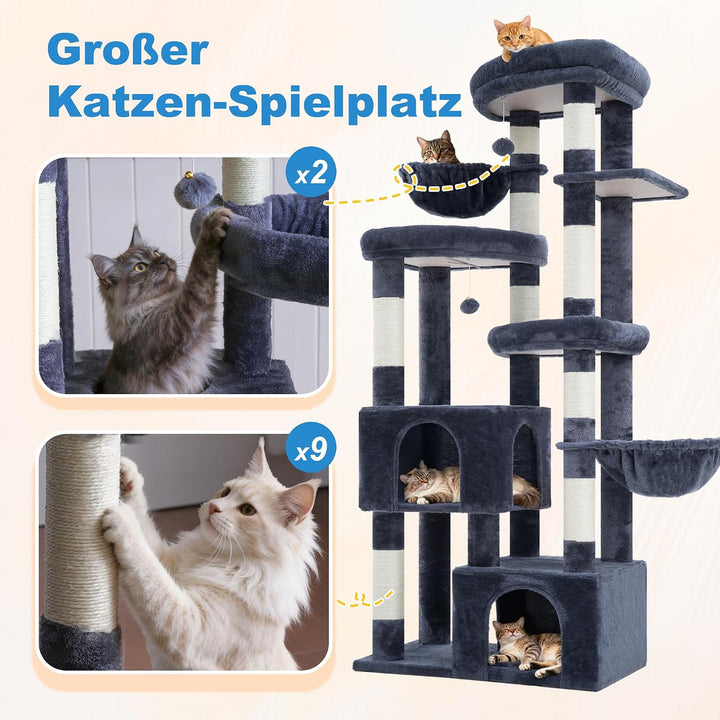 Hey-brother 171 cm Kratzbaum für grosse Katzen, Mehrkatzen tauglich, MPJ084G | Stabiler Kratzbaum mi