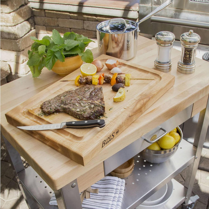 Boos Blocks® BBQBD Pro Chef Ahorn Schneidebrett von John Boos - 46 x 31 x 4 cm - mit Saftrille, beid