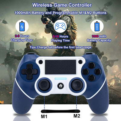 DuLingKer Controller Kompatibel für PS4 Pro Slim, Wreless Bluetooth Controller Kompatibel mit PS4 PC