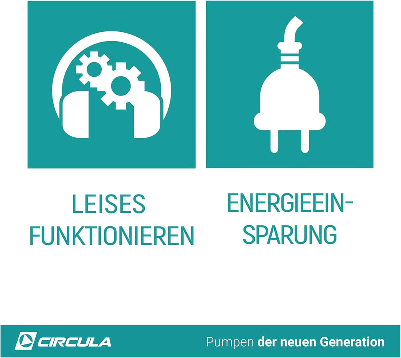 CIRCULA Hocheffizienzpumpe Helio 25-40/180, Robuste Umwälzpumpe und Heizungspumpe, IP 44, Auto-Modus