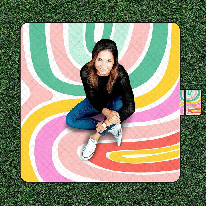 Jopee Picknickdecke Sandfrei, 200 x 200cm Faltbare Wasserdicht Stranddecke für 4-6 Personen, Leicht
