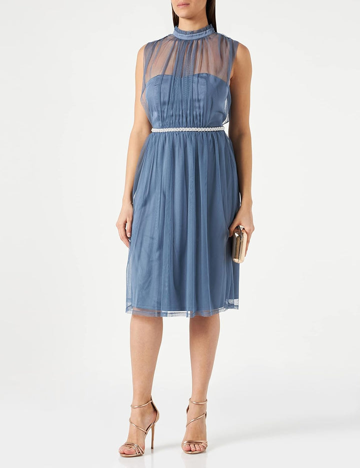 ESPRIT Damen Kleid, M 420/Grey Blue