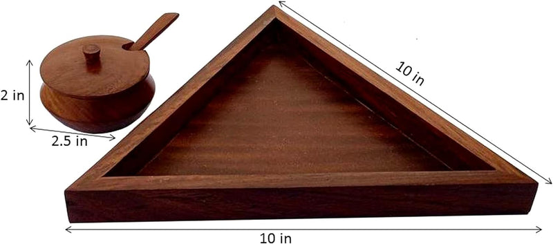 Purpledip 12337 Tablett aus Holz für Esszimmertisch: für Gurken, Öle, Gewürze, Nüsse oder nach Minzb