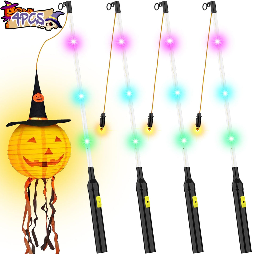 Laternenstäbe Kinder Led,4er Laternenstab für St Martin,Sankt Martin LED Laternenstäbe Elektrisch, H