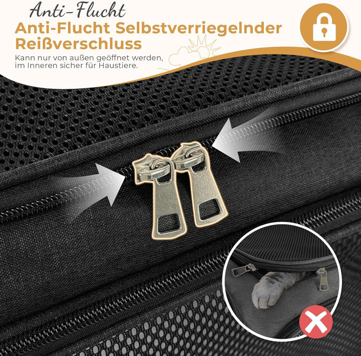 Lohofrnny Transporttasche Katze, Transportbox für Katze Hund, Katzentransporttasche, Faltbare Hausti