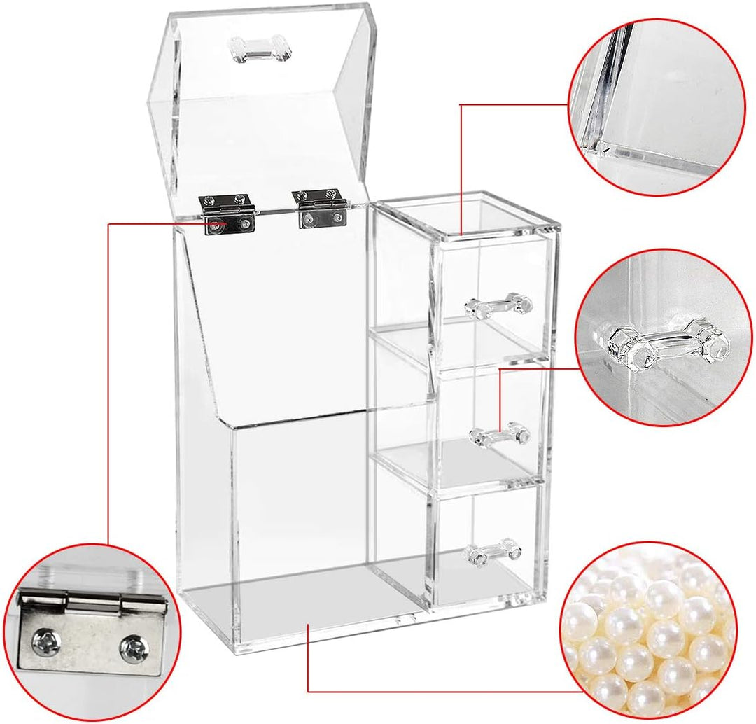 discoball Make-up-Pinselhalter Organizer mit Deckel Staubdicht Kosmetik-Organizer Aufbewahrungsbox m