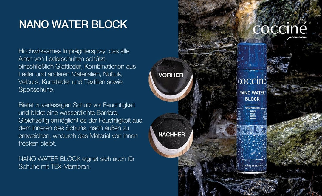 Coccine - Schuhpflege 3in1 Set, Imprägnierspray Schuhe + Pflege für Wildleder und Nubuk, Impregnieru