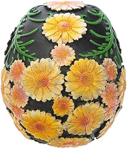 Puckator Day of The Dead Totenkopf mit Blumenmuster, Polyresin, Gelb/Grün/Pink/Schwarz, 15 x 10,5 x