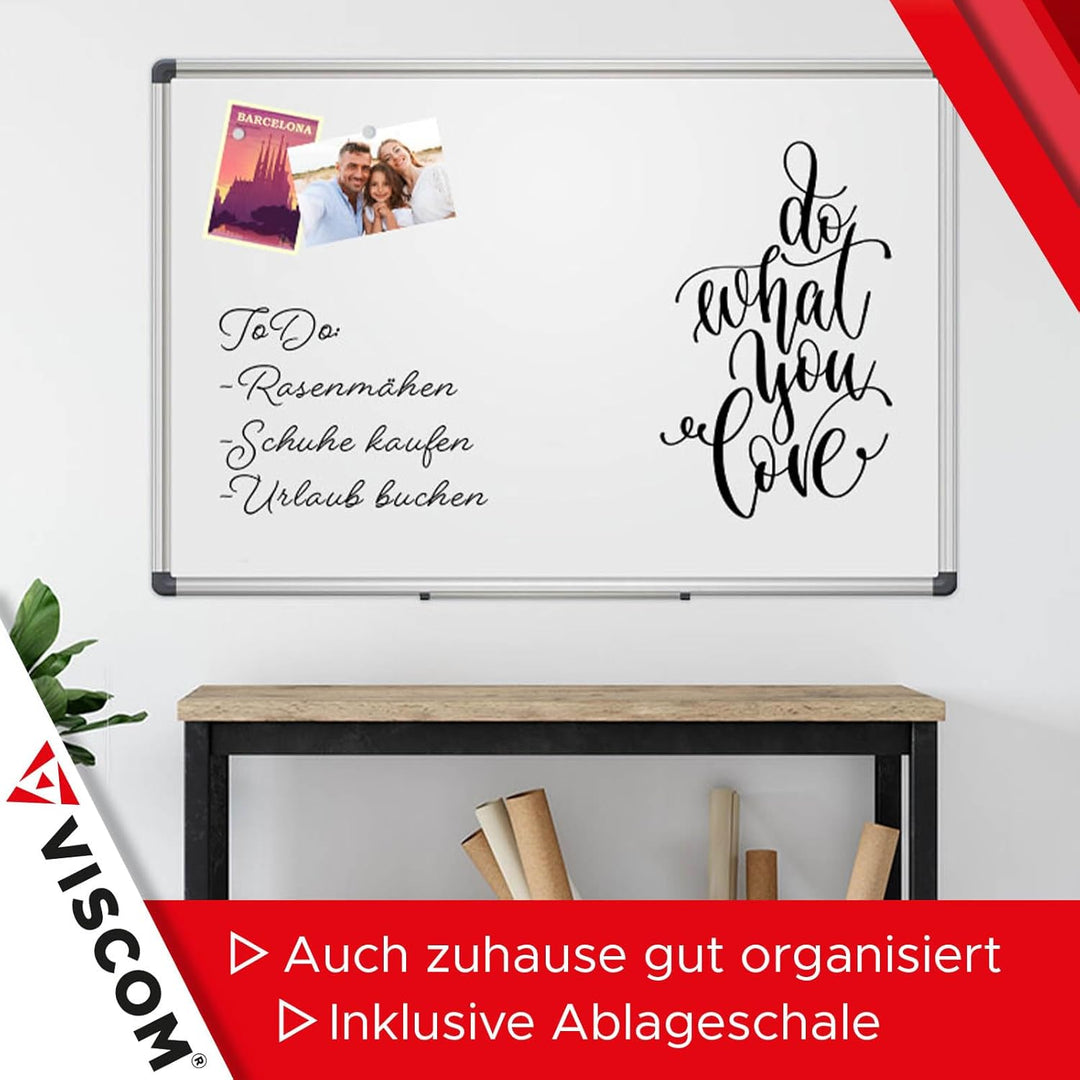 VISCOM Whiteboard magnetisch - 75 x 110 cm - Magnettafel in 11 Grössen - Magnetwand, kratzfest &amp; bes